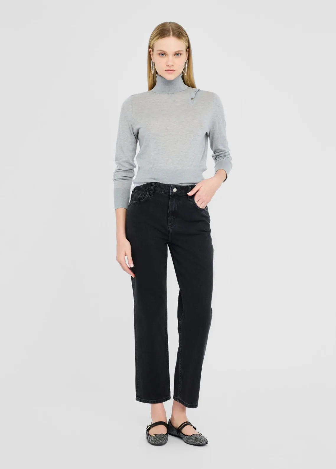 Liu Jo Jersey de cuello alto de algodón y cachemira-Mujer Cárdigans Y Jerséis