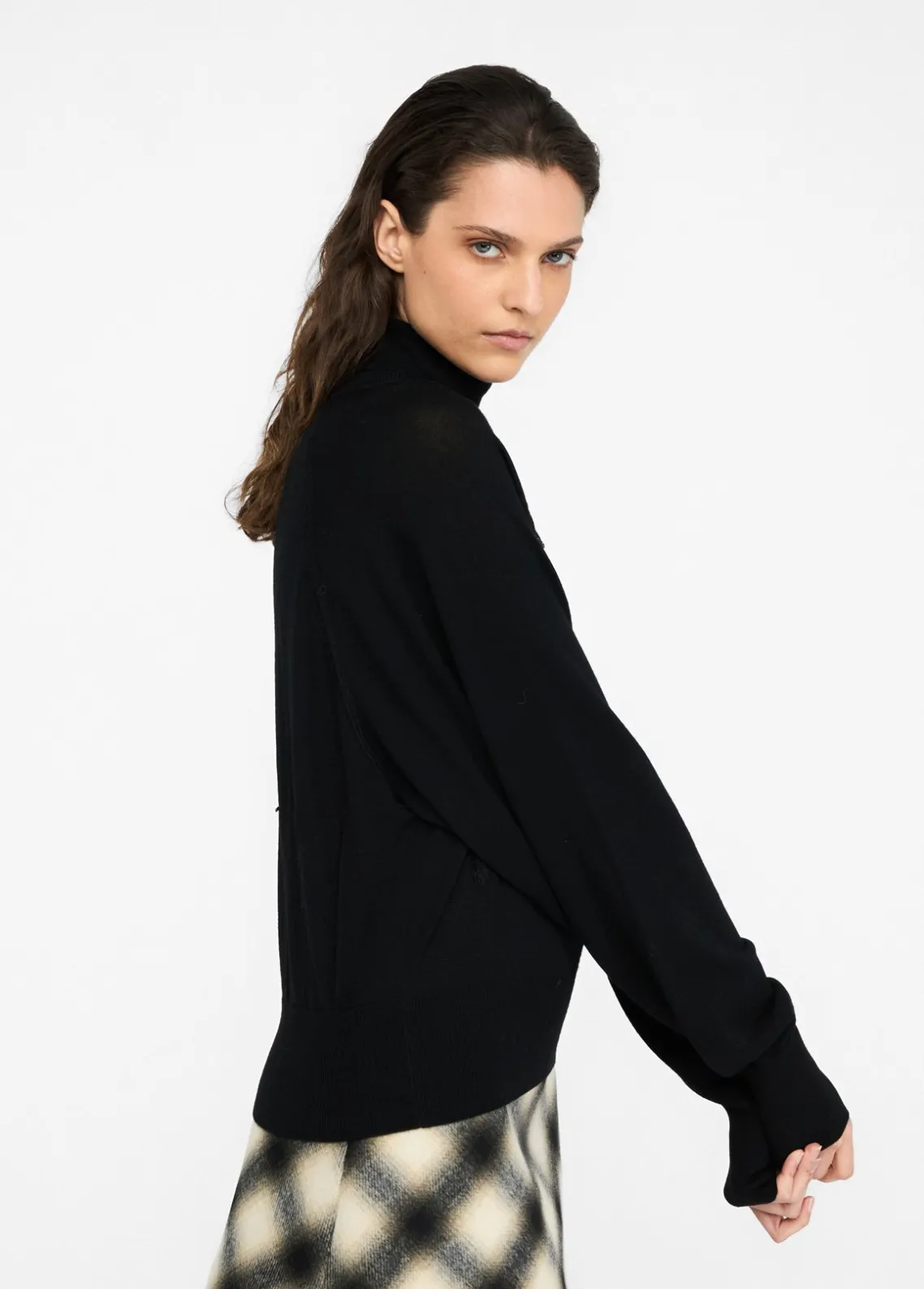 Liu Jo Jersey de cuello alto de lana con encaje-Mujer Cárdigans Y Jerséis