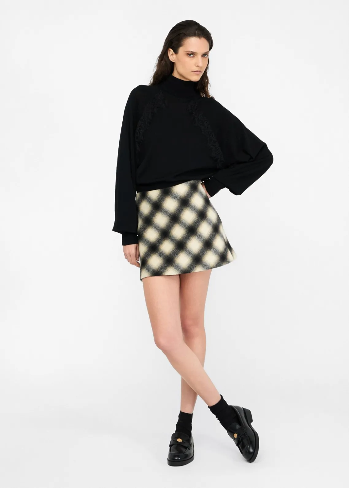 Liu Jo Jersey de cuello alto de lana con encaje-Mujer Cárdigans Y Jerséis