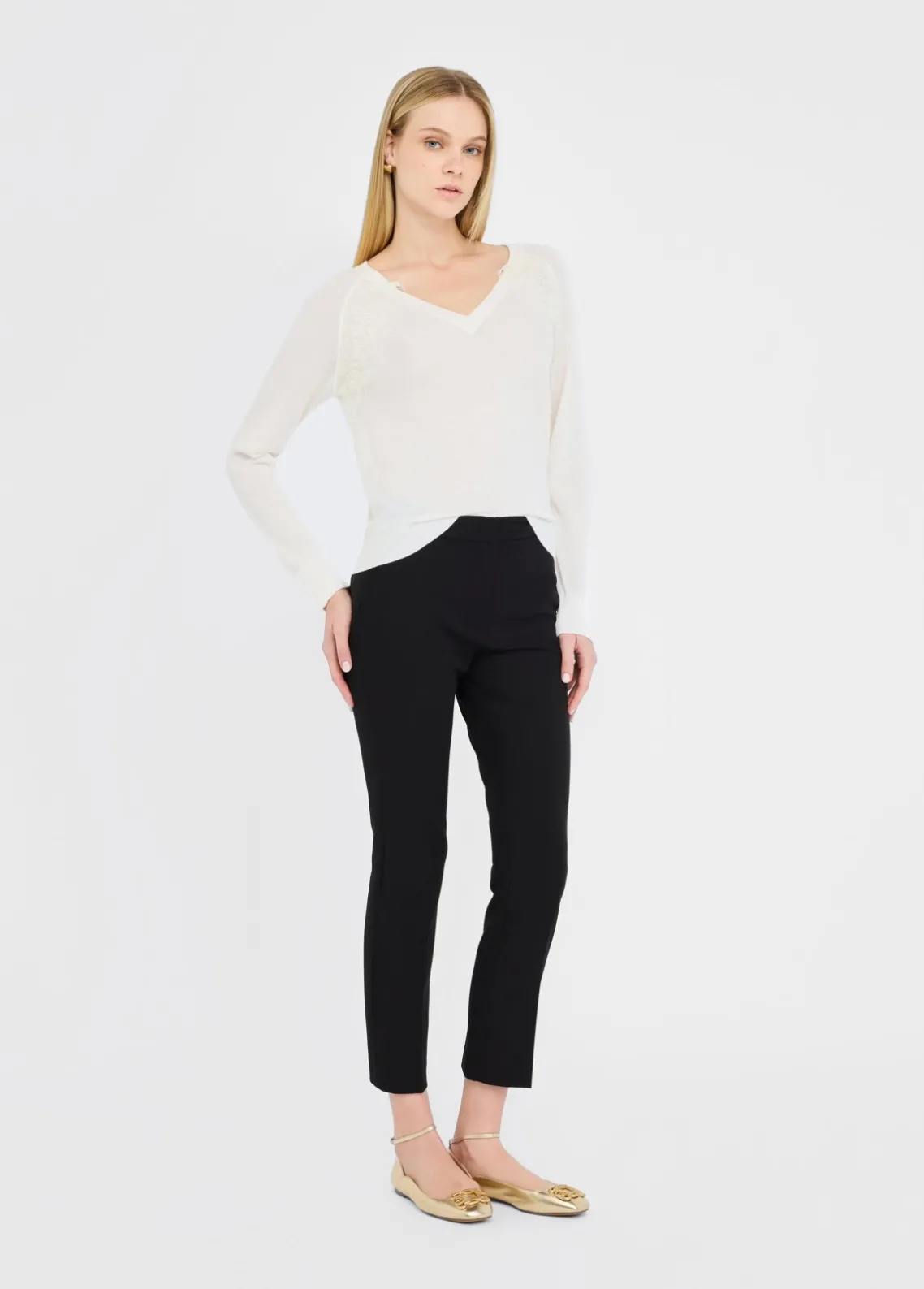 Liu Jo Jersey de lana con encaje-Mujer Cárdigans Y Jerséis