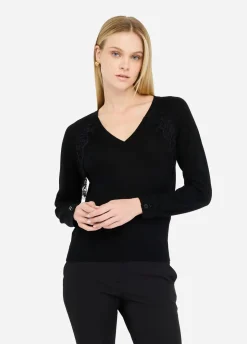 Liu Jo Jersey de lana con encaje-Mujer Cárdigans Y Jerséis