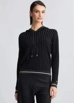 Liu Jo Jersey de lurex® con capucha-Mujer Ropa Deportiva|Cárdigans Y Jerséis