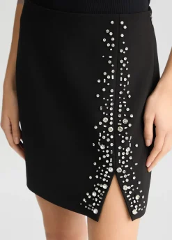 Liu Jo Minifalda con bordado de joyas-Mujer Faldas