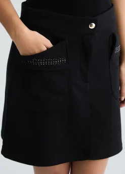 Liu Jo Minifalda de felpa con strass-Mujer Faldas