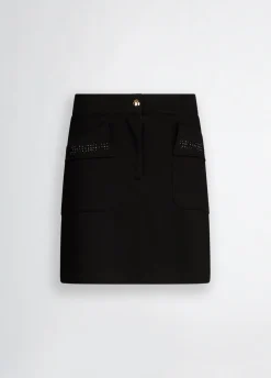 Liu Jo Minifalda de felpa con strass-Mujer Faldas