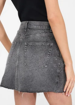 Liu Jo Minifalda vaquera con tachuelas-Mujer Faldas
