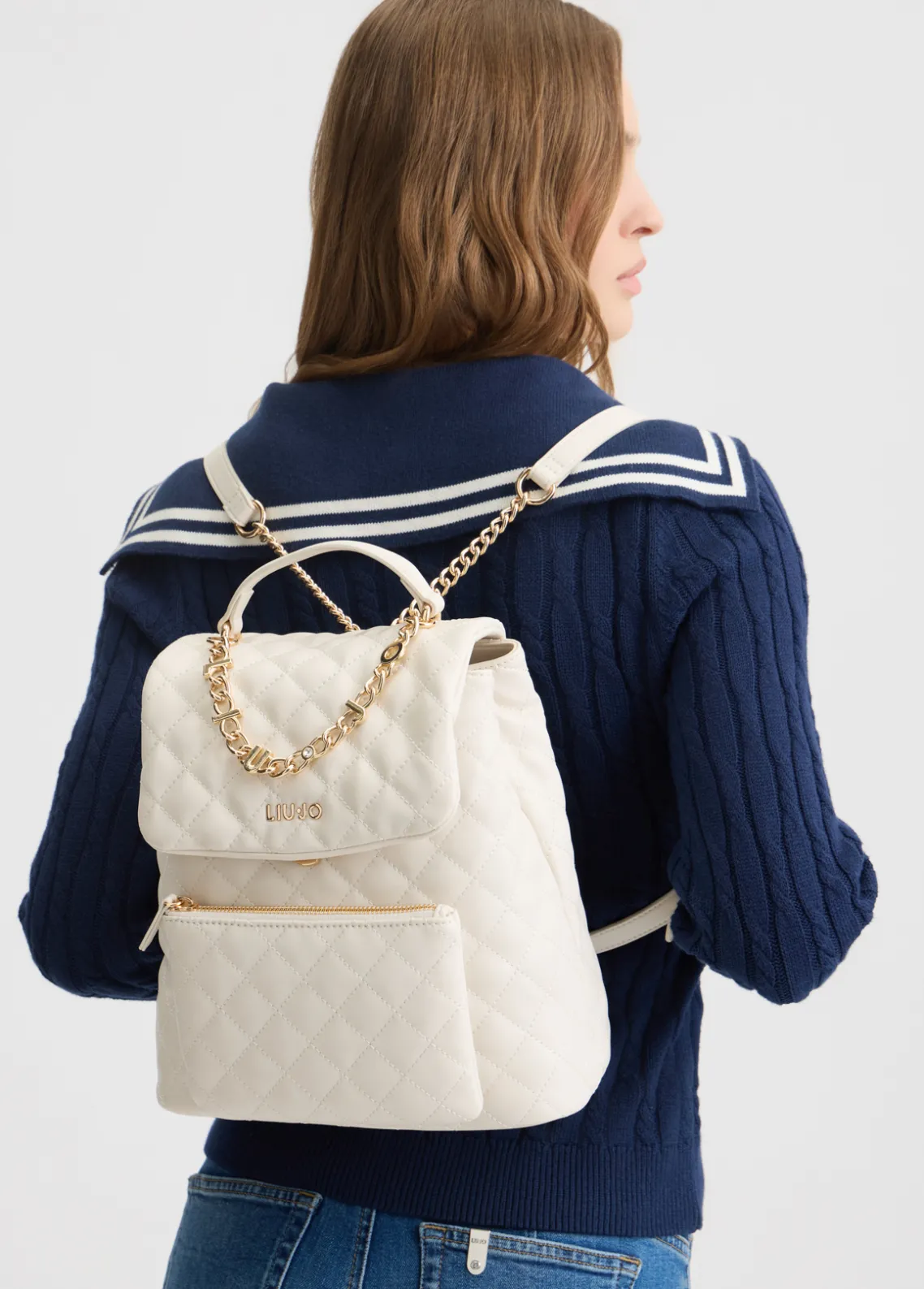 Liu Jo Mochila acolchada color crema-Mujer Mochilas
