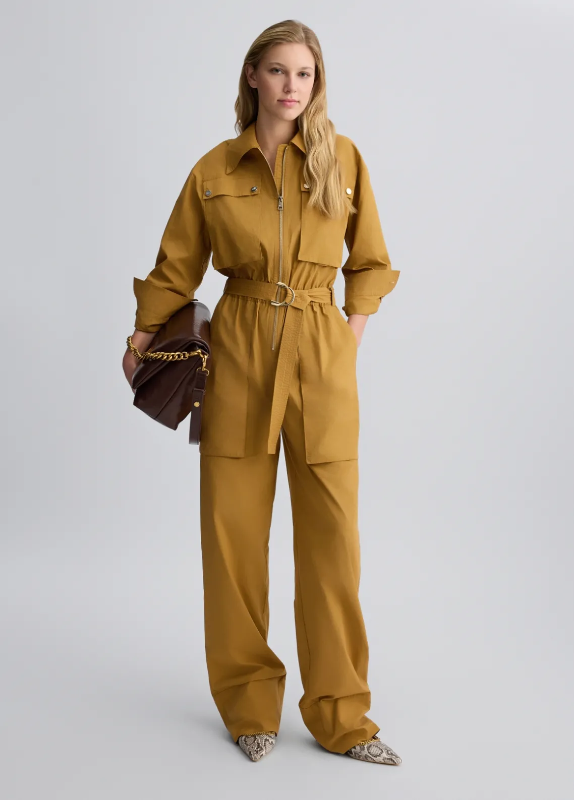 Liu Jo Mono worker color mostaza-Mujer Vestidos