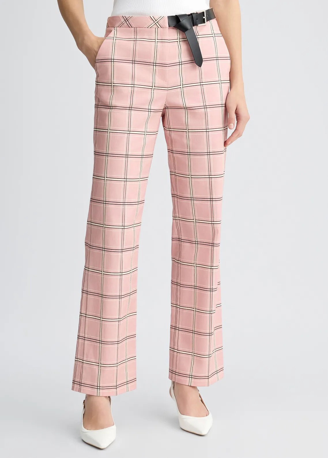 Liu Jo Pantalón acampanado a cuadros-Mujer Pantalones|Tailleur