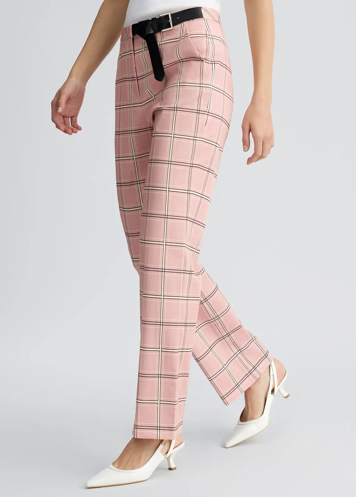 Liu Jo Pantalón acampanado a cuadros-Mujer Pantalones|Tailleur