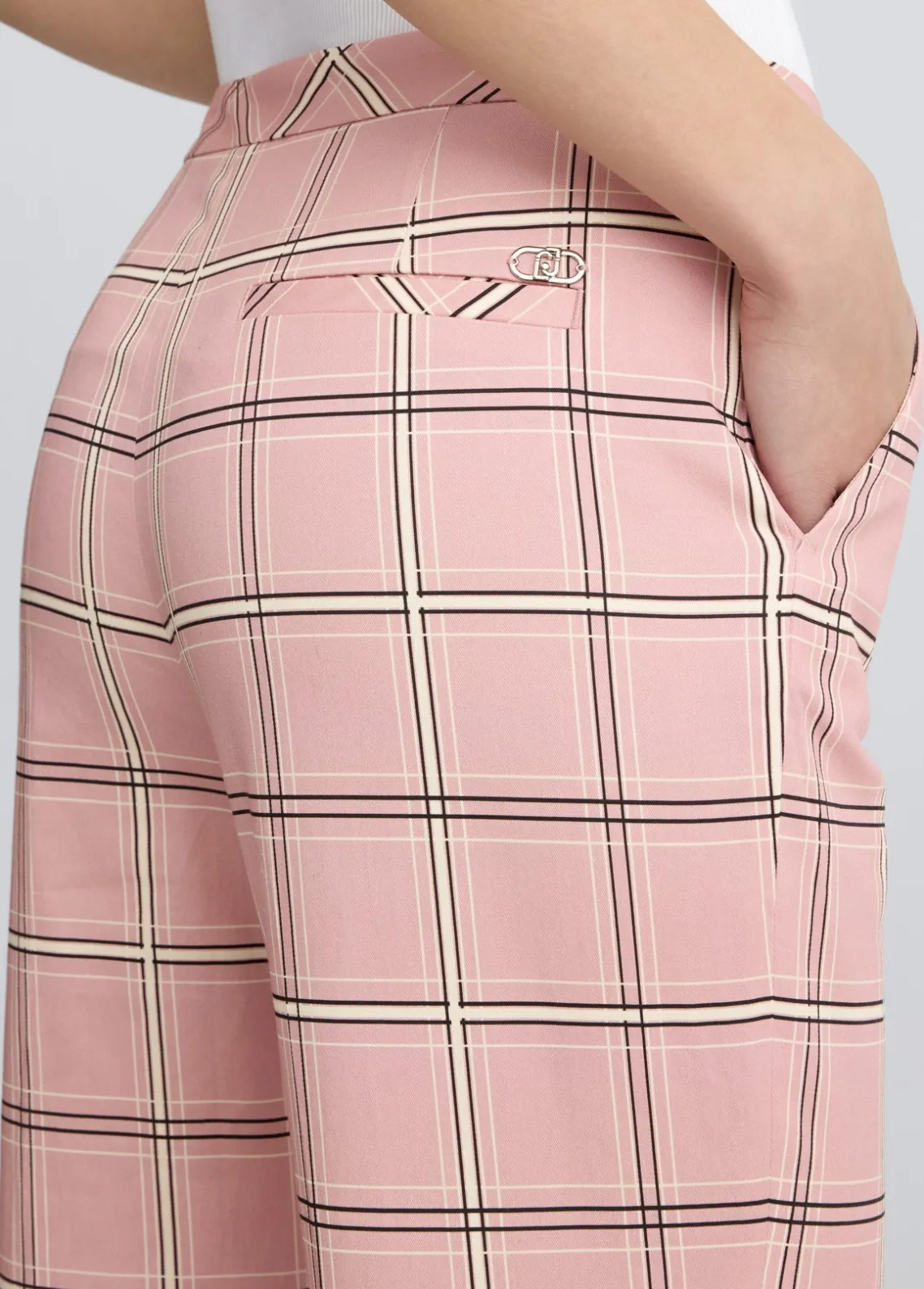 Liu Jo Pantalón acampanado a cuadros-Mujer Pantalones|Tailleur