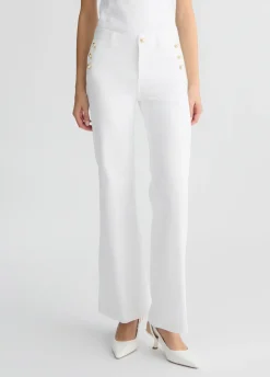 Liu Jo Pantalón acampanado con botones-Mujer Pantalones