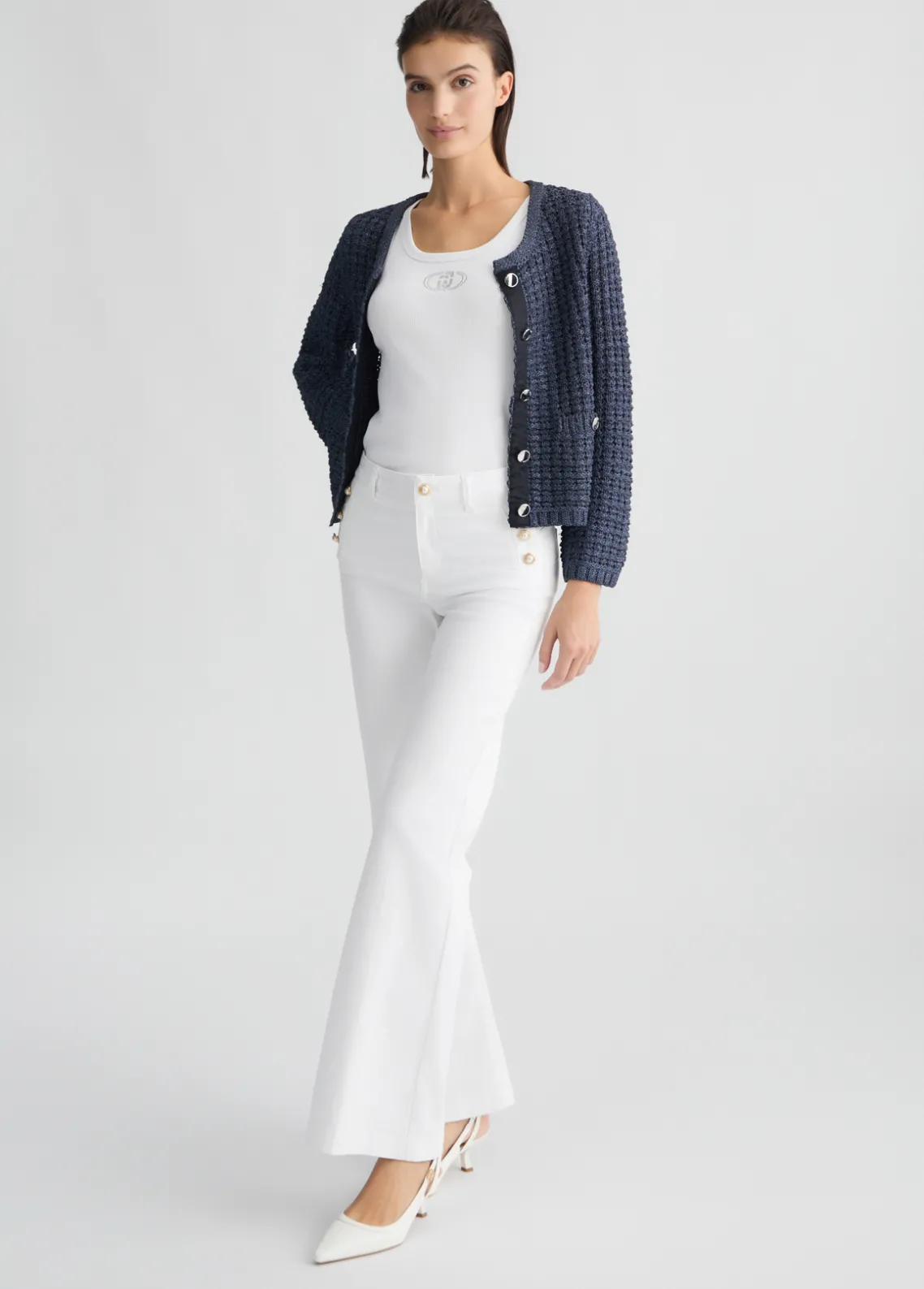 Liu Jo Pantalón acampanado con botones-Mujer Pantalones