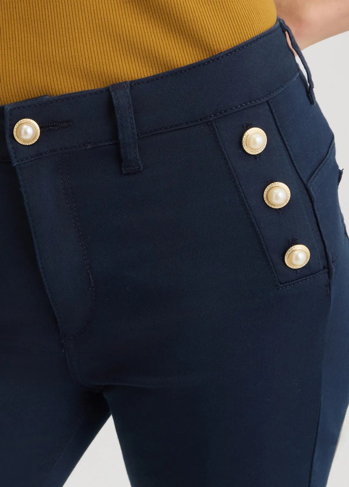 Liu Jo Pantalón acampanado con botones-Mujer Pantalones