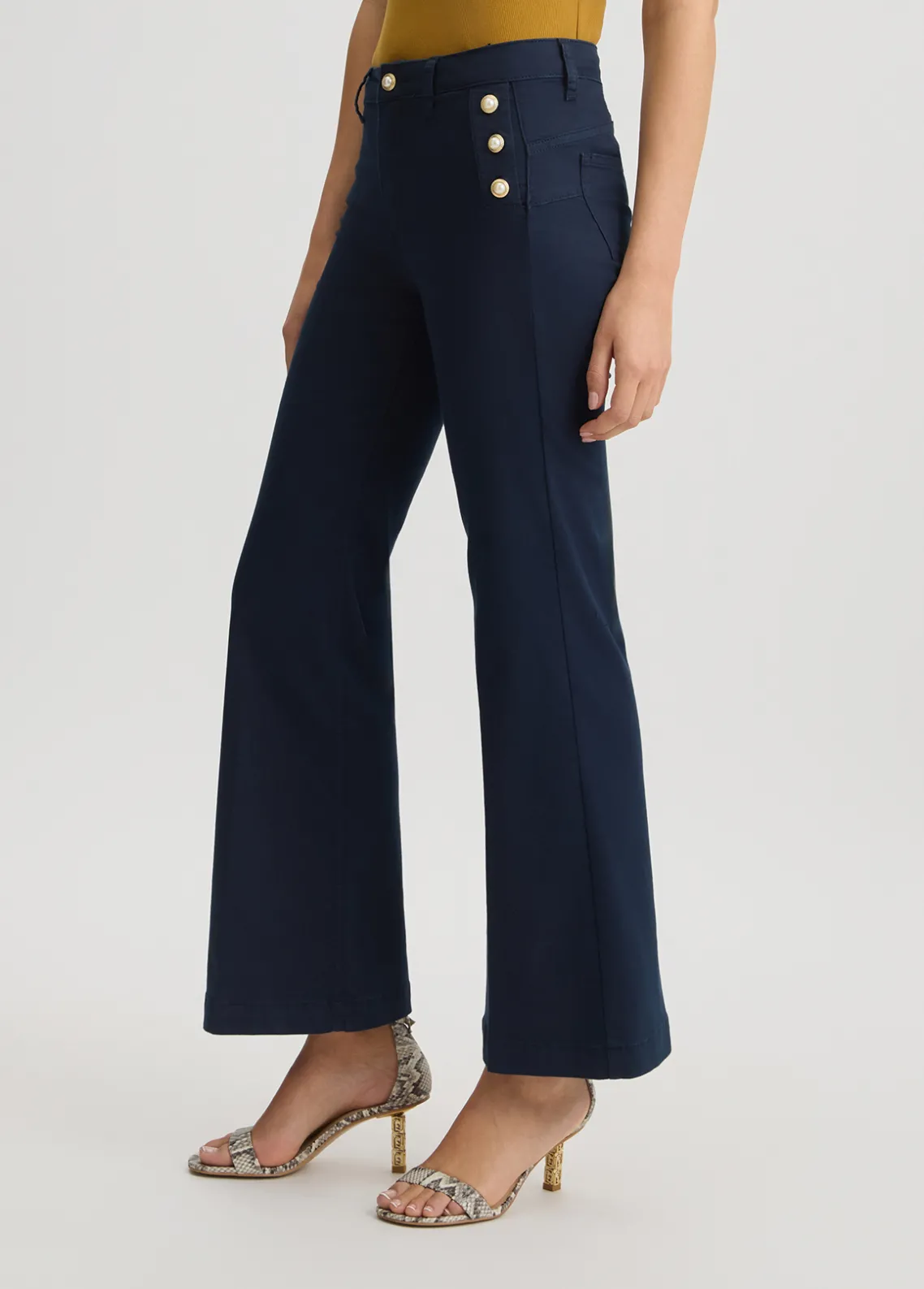 Liu Jo Pantalón acampanado con botones-Mujer Pantalones