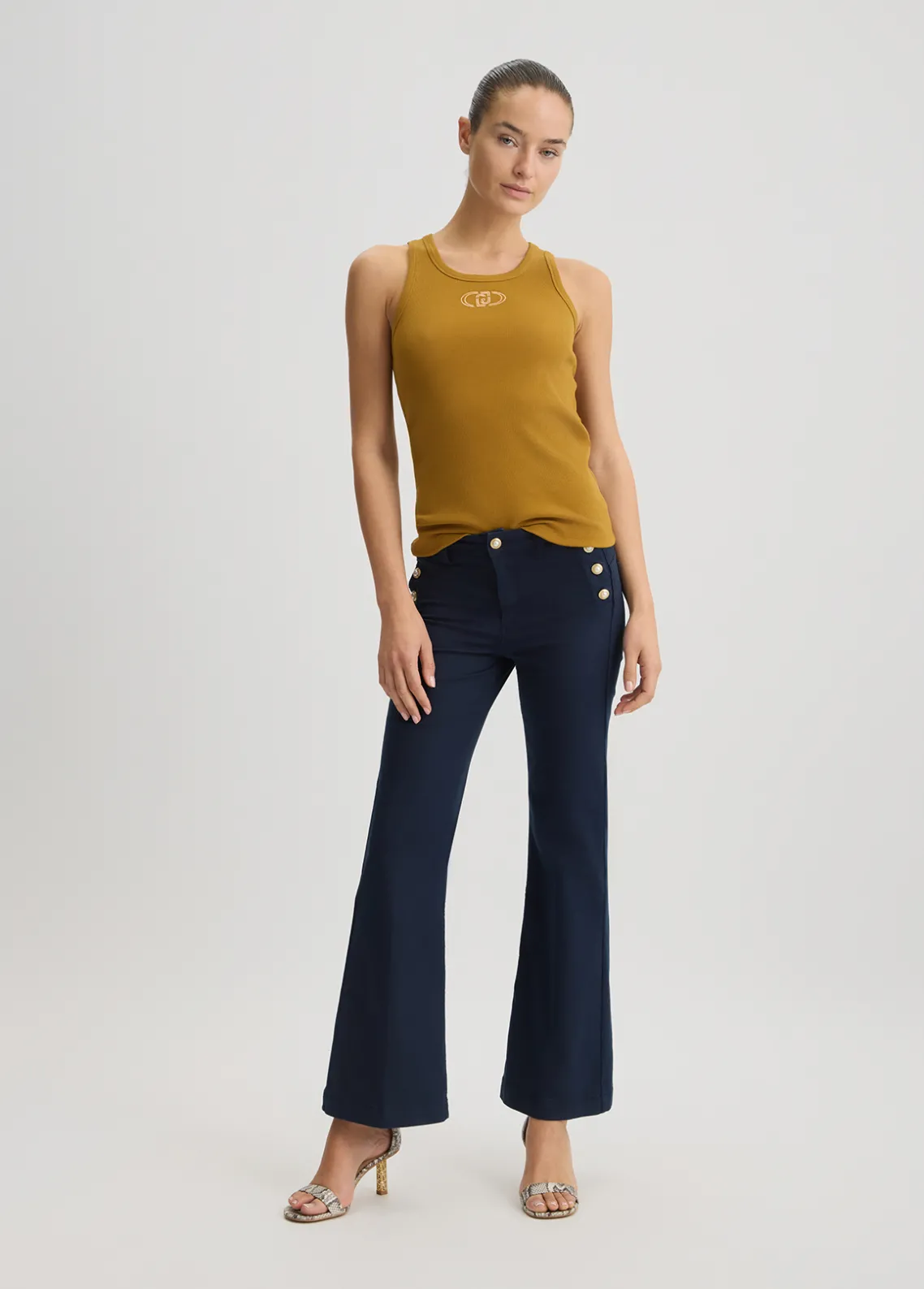 Liu Jo Pantalón acampanado con botones-Mujer Pantalones