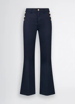Liu Jo Pantalón acampanado con botones-Mujer Pantalones