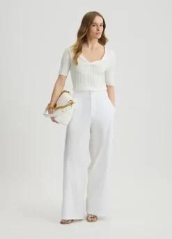 Liu Jo Pantalón acampanado de algodón-Mujer Pantalones