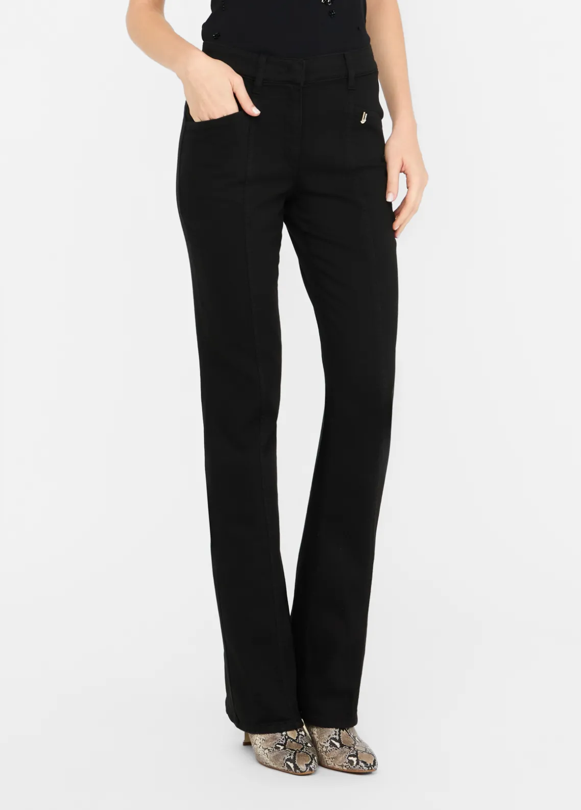 Liu Jo Pantalón acampanado de bull de algodón-Mujer Pantalones