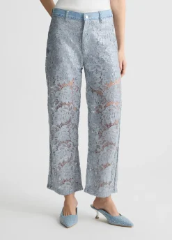 Liu Jo Pantalón acampanado de encaje-Mujer Pantalones