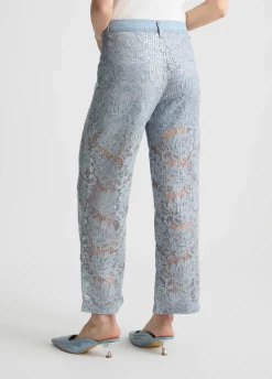 Liu Jo Pantalón acampanado de encaje-Mujer Pantalones
