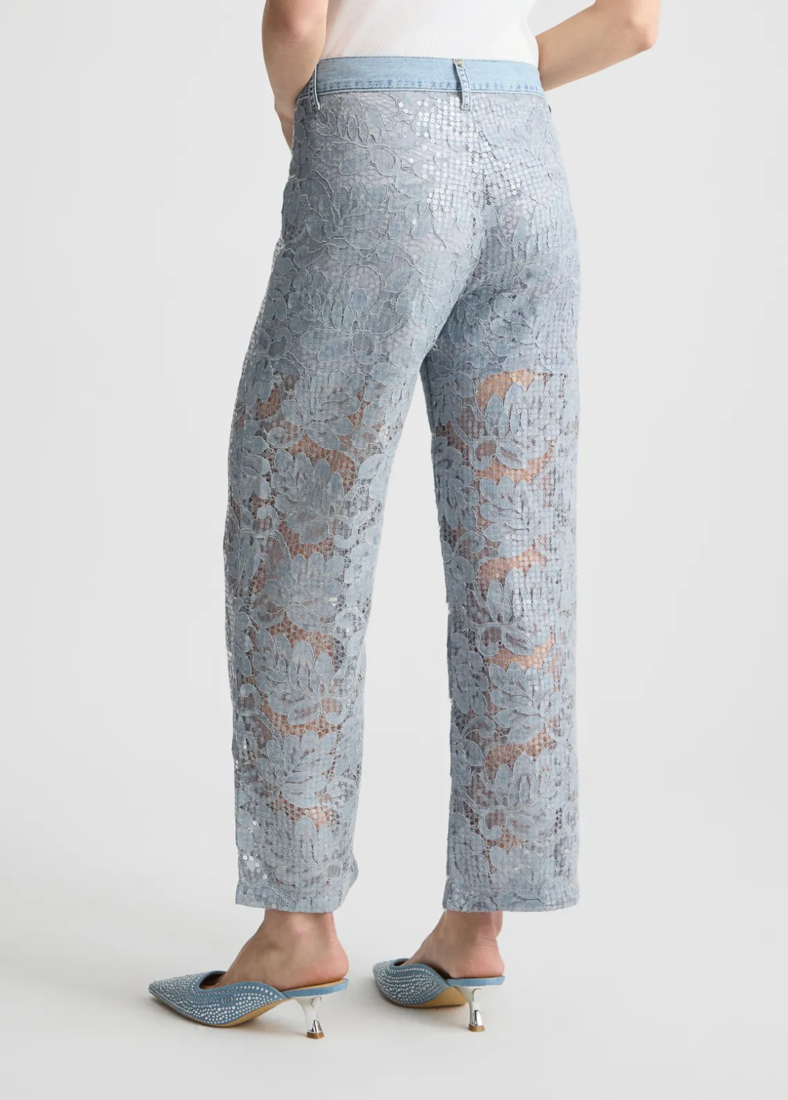 Liu Jo Pantalón acampanado de encaje-Mujer Pantalones