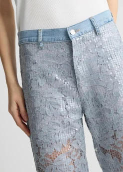 Liu Jo Pantalón acampanado de encaje-Mujer Pantalones