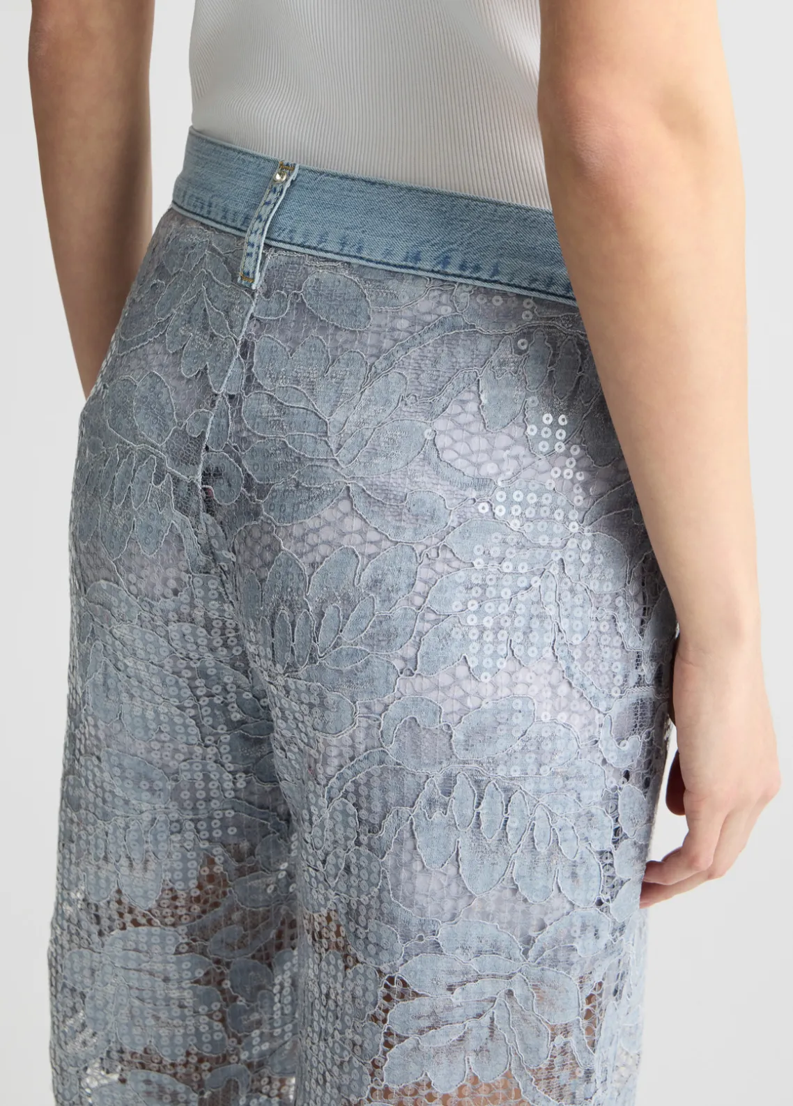 Liu Jo Pantalón acampanado de encaje-Mujer Pantalones