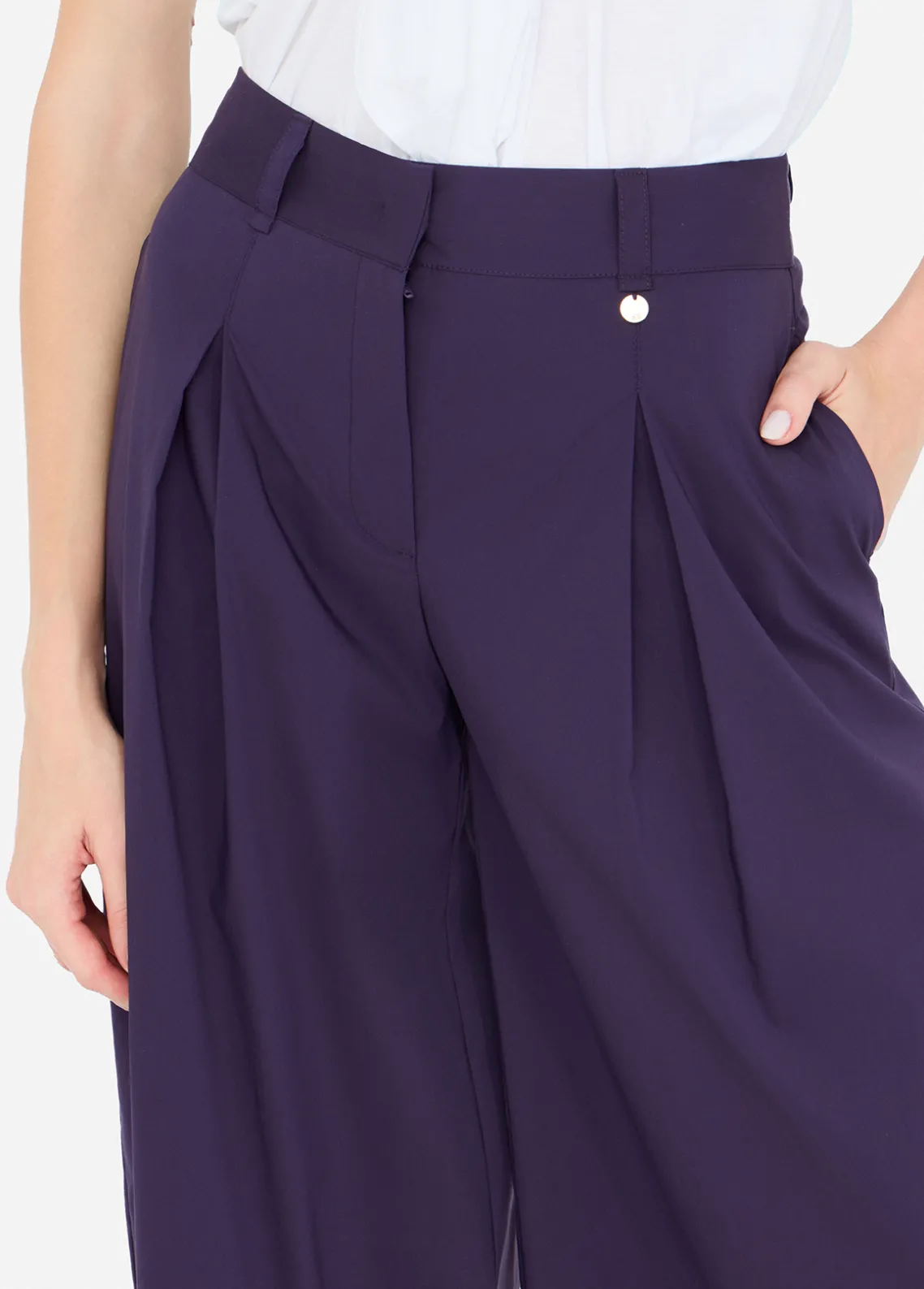 Liu Jo Pantalón acampanado de popelina-Mujer Pantalones