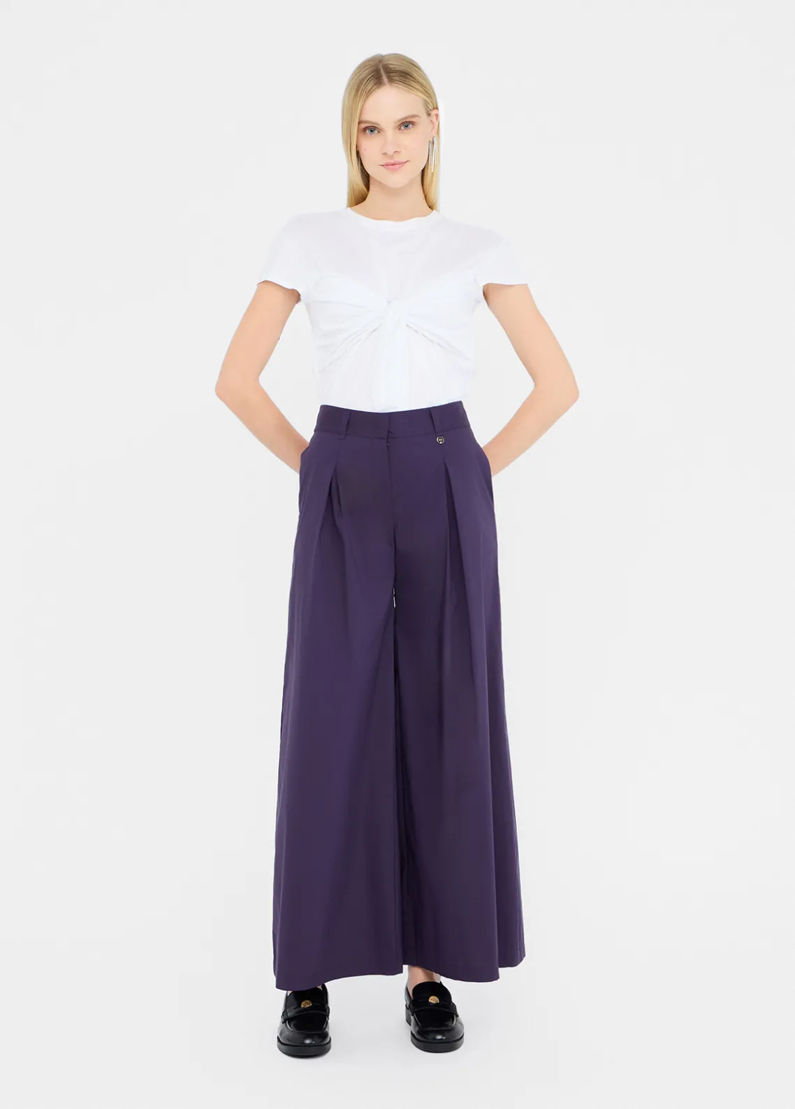 Liu Jo Pantalón acampanado de popelina-Mujer Pantalones