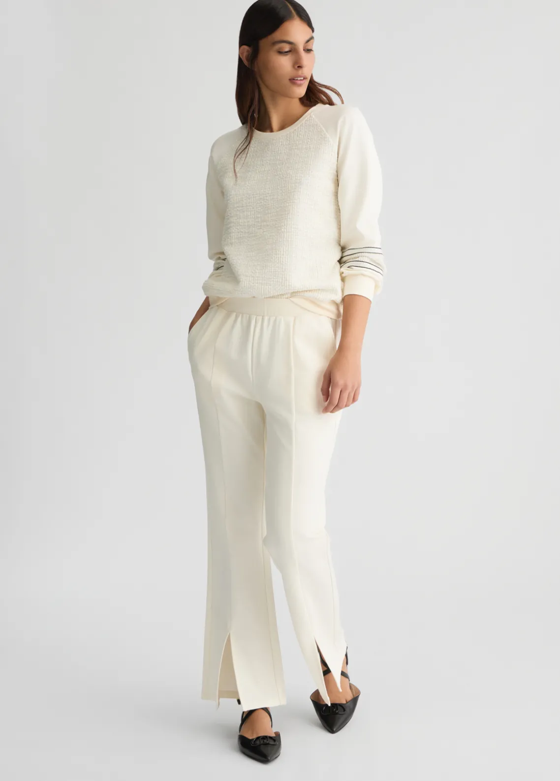 Liu Jo Pantalón acampanado de punto-Mujer Ropa Deportiva|Pantalones