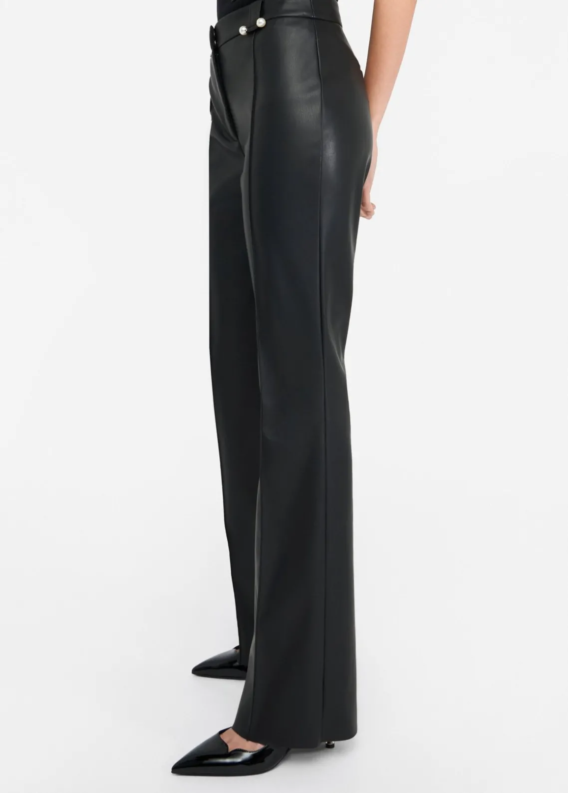 Liu Jo Pantalón acampanado de tejido revestido-Mujer Pantalones