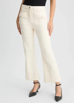 Liu Jo Pantalón acampanado tobillero de algodón-Mujer Pantalones
