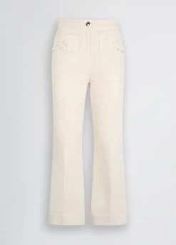 Liu Jo Pantalón acampanado tobillero de algodón-Mujer Pantalones