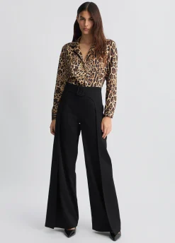 Liu Jo Pantalón ancho con cinturón-Mujer Pantalones