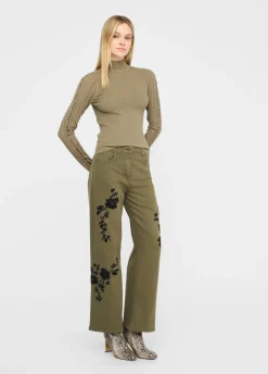 Liu Jo Pantalón con bordados-Mujer Pantalones
