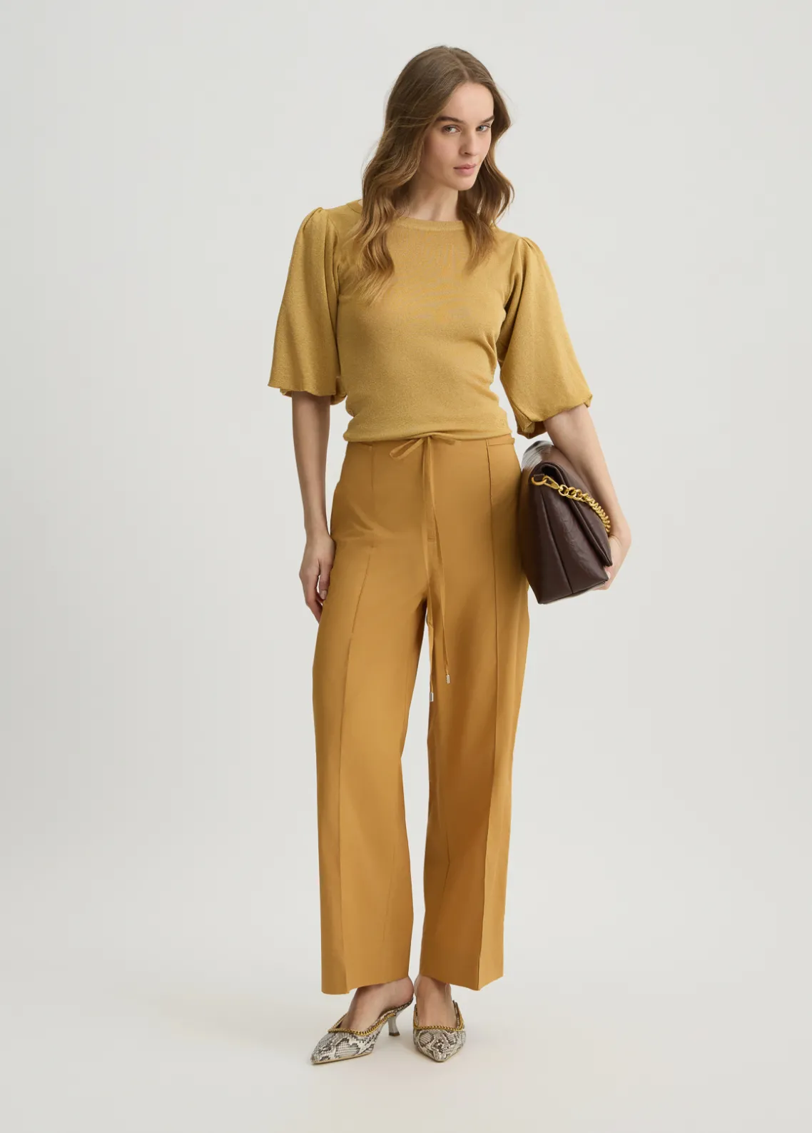 Liu Jo Pantalón con cinturón-Mujer Pantalones