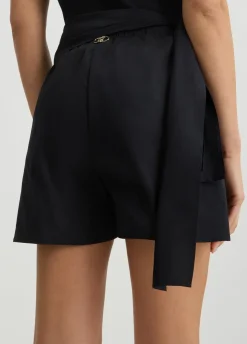 Liu Jo Pantalón corto de algodón con lazo-Mujer Moda Baño|Pantalones
