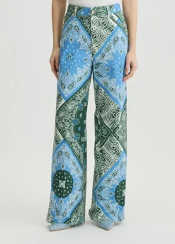 Liu Jo Pantalón de algodón estampado-Mujer Pantalones|Tailleur