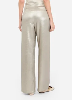 Liu Jo Pantalón de crepé laminado-Mujer Pantalones