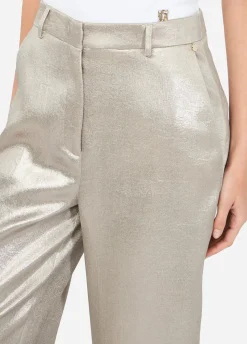 Liu Jo Pantalón de crepé laminado-Mujer Pantalones