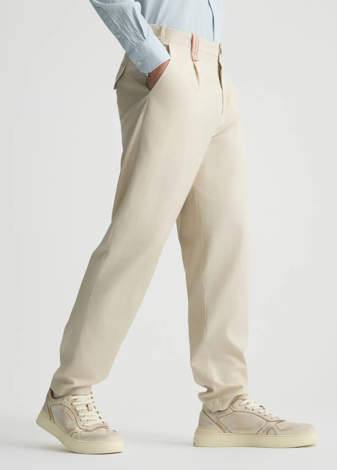 Liu Jo Pantalón de jacquard de mezcla de lino-Hombre Pantalones