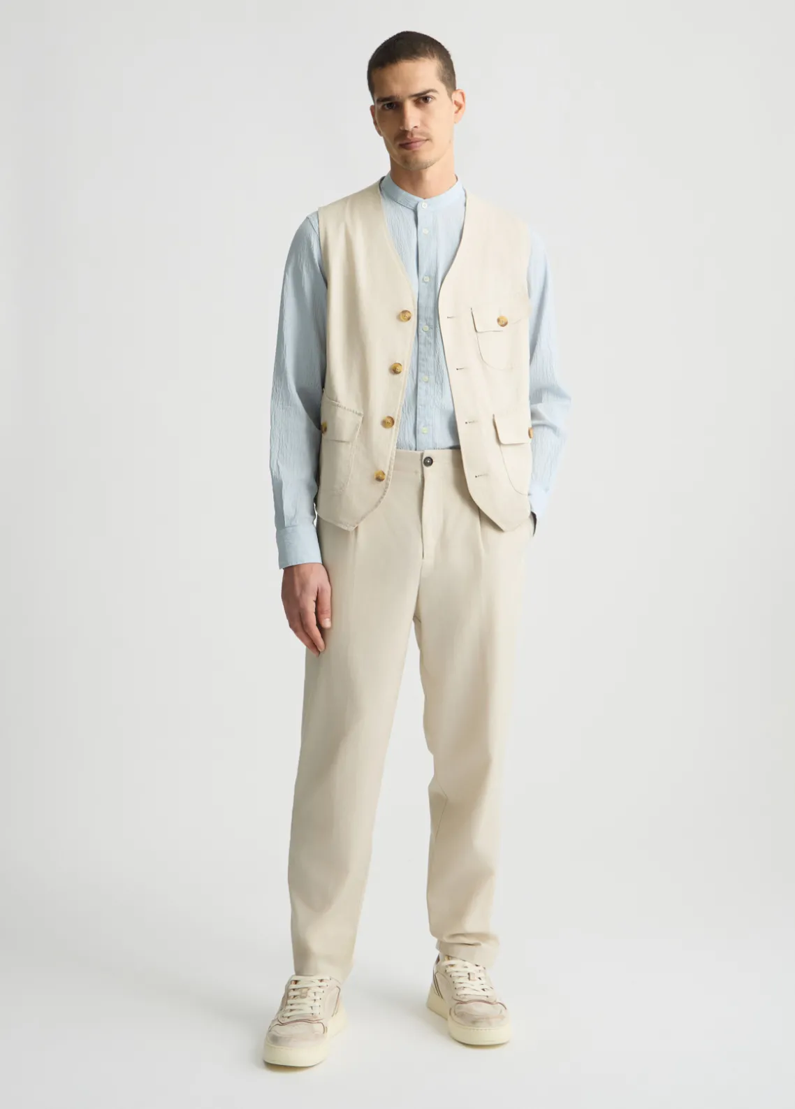Liu Jo Pantalón de jacquard de mezcla de lino-Hombre Pantalones