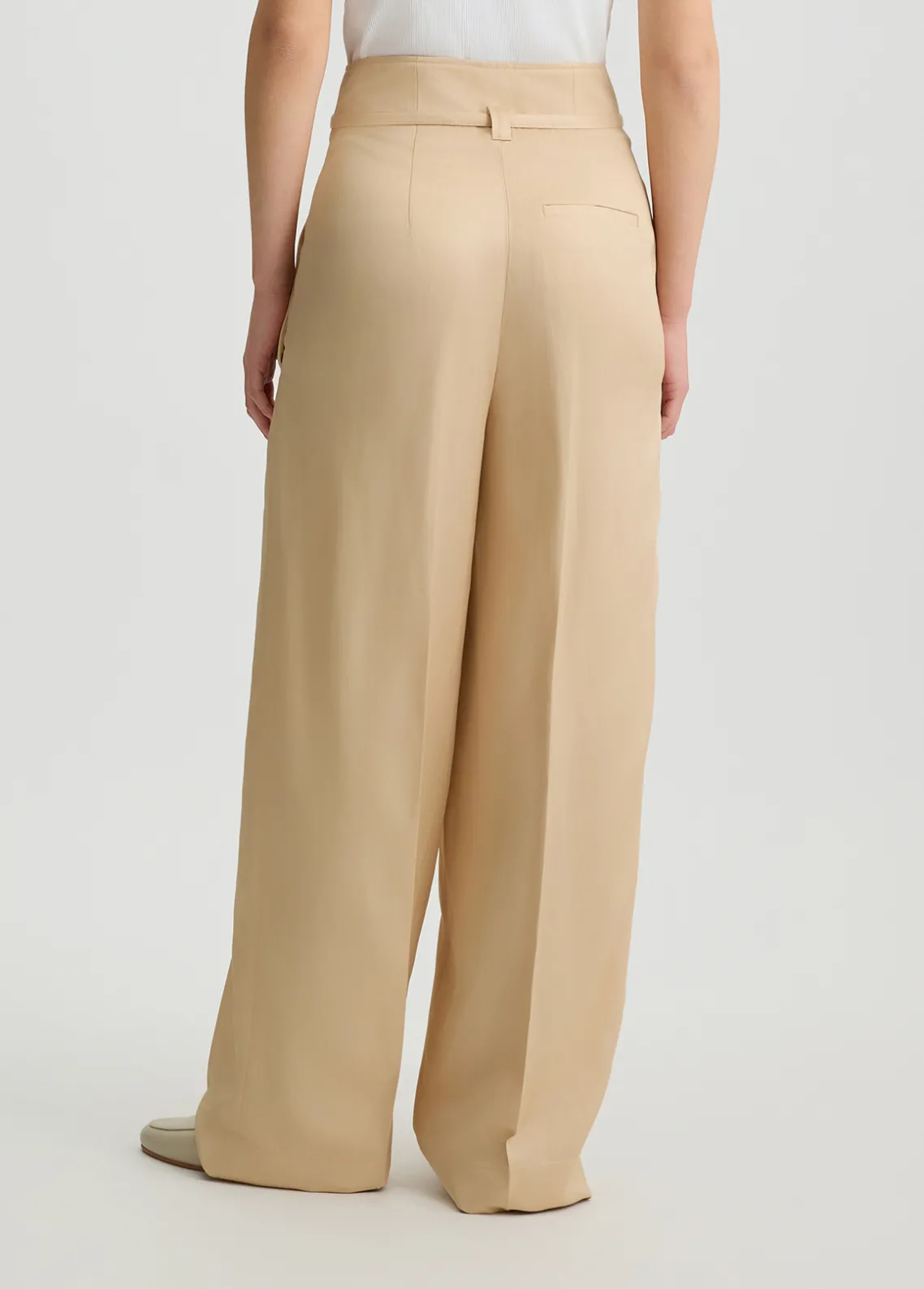 Liu Jo Pantalón de lino con cinturón-Mujer Pantalones