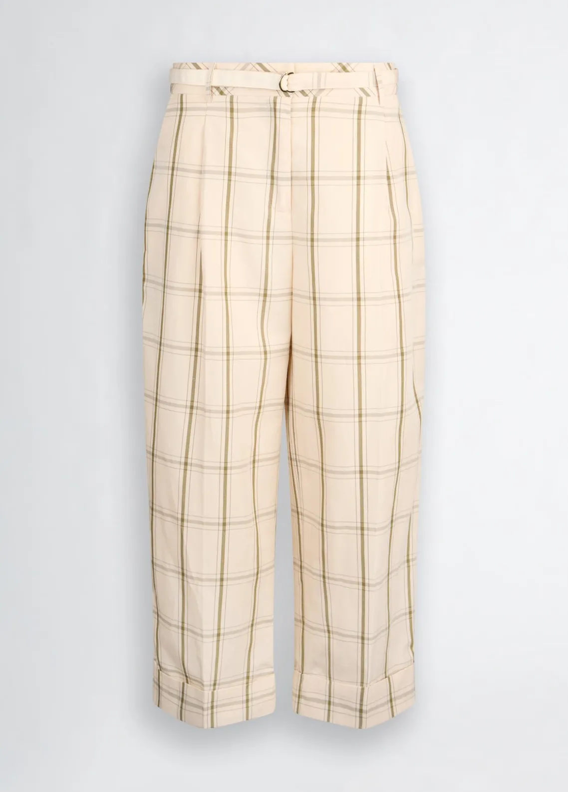 Liu Jo Pantalón de mezcla de lino a cuadros-Mujer Pantalones|Tailleur