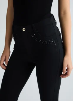 Liu Jo Pantalón de punto con strass-Mujer Ropa Deportiva|Pantalones