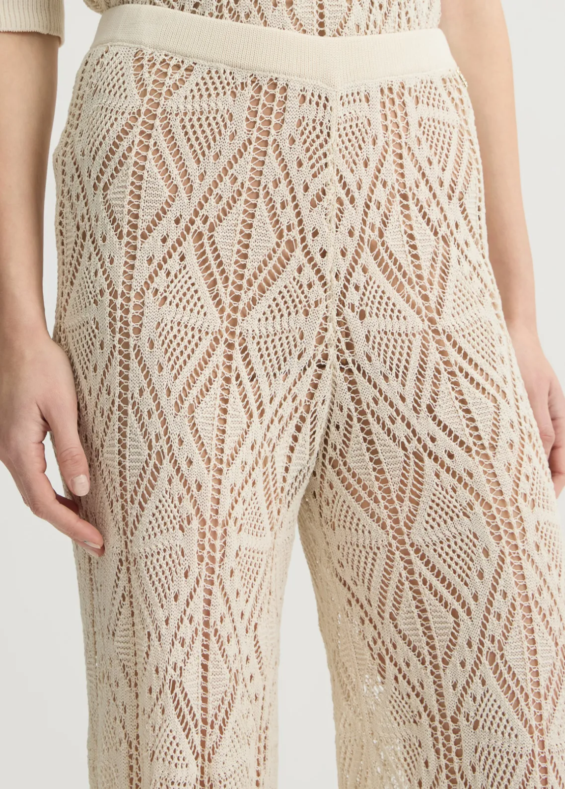 Liu Jo Pantalón de punto crochet-Mujer Pantalones