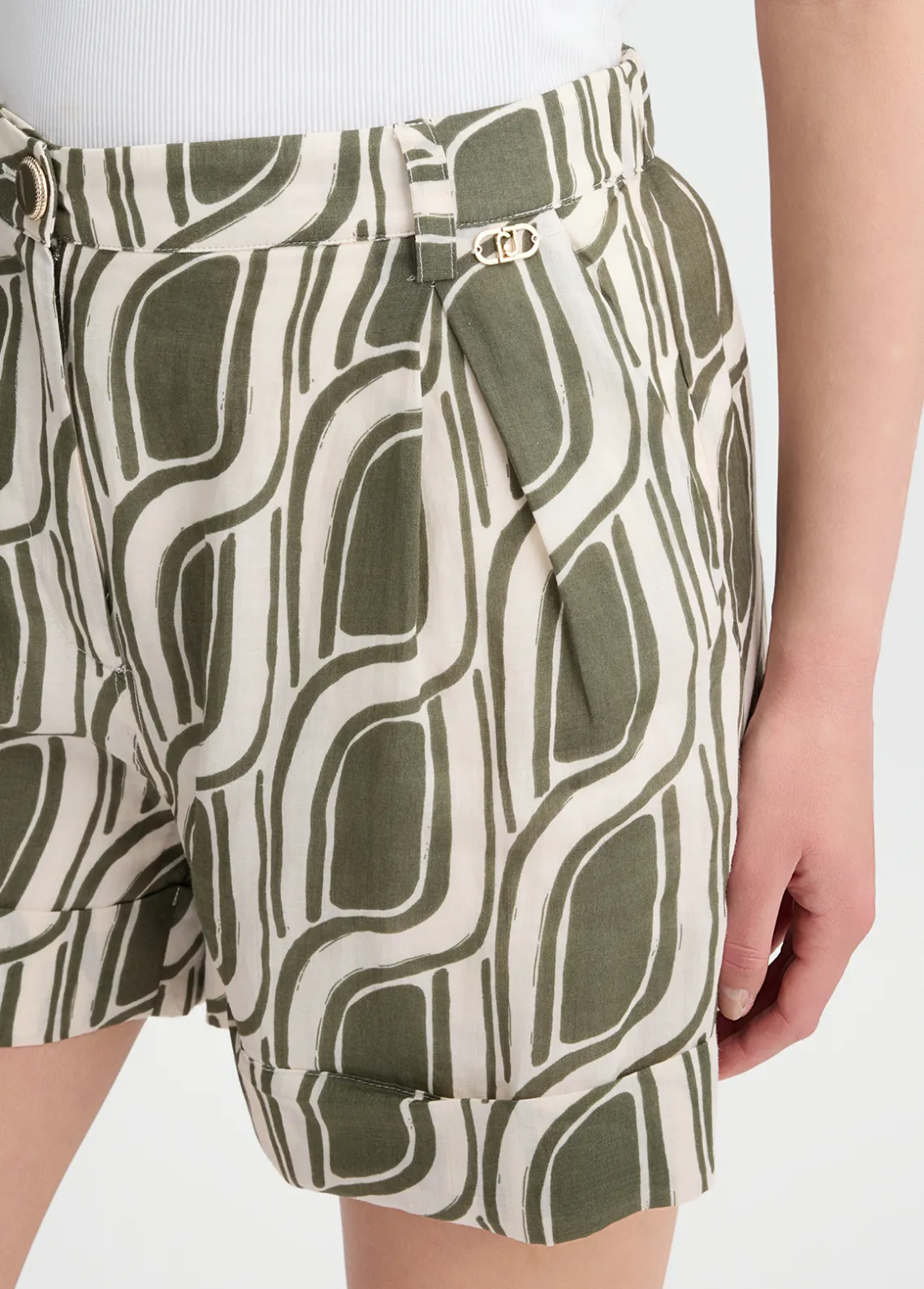 Liu Jo Pantalón de ramio estampado-Mujer Pantalones