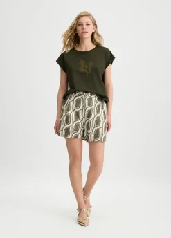 Liu Jo Pantalón de ramio estampado-Mujer Pantalones