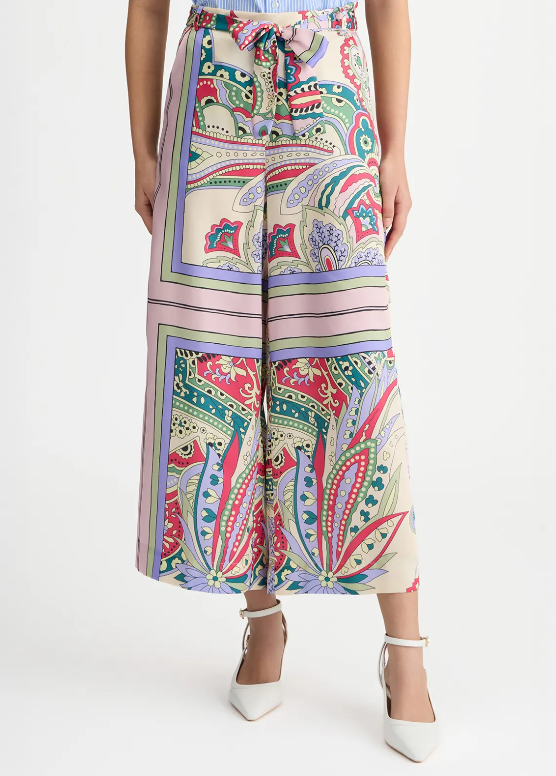 Liu Jo Pantalón de raso estampado-Mujer Pantalones